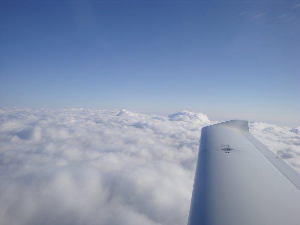 Side of wing in the sky